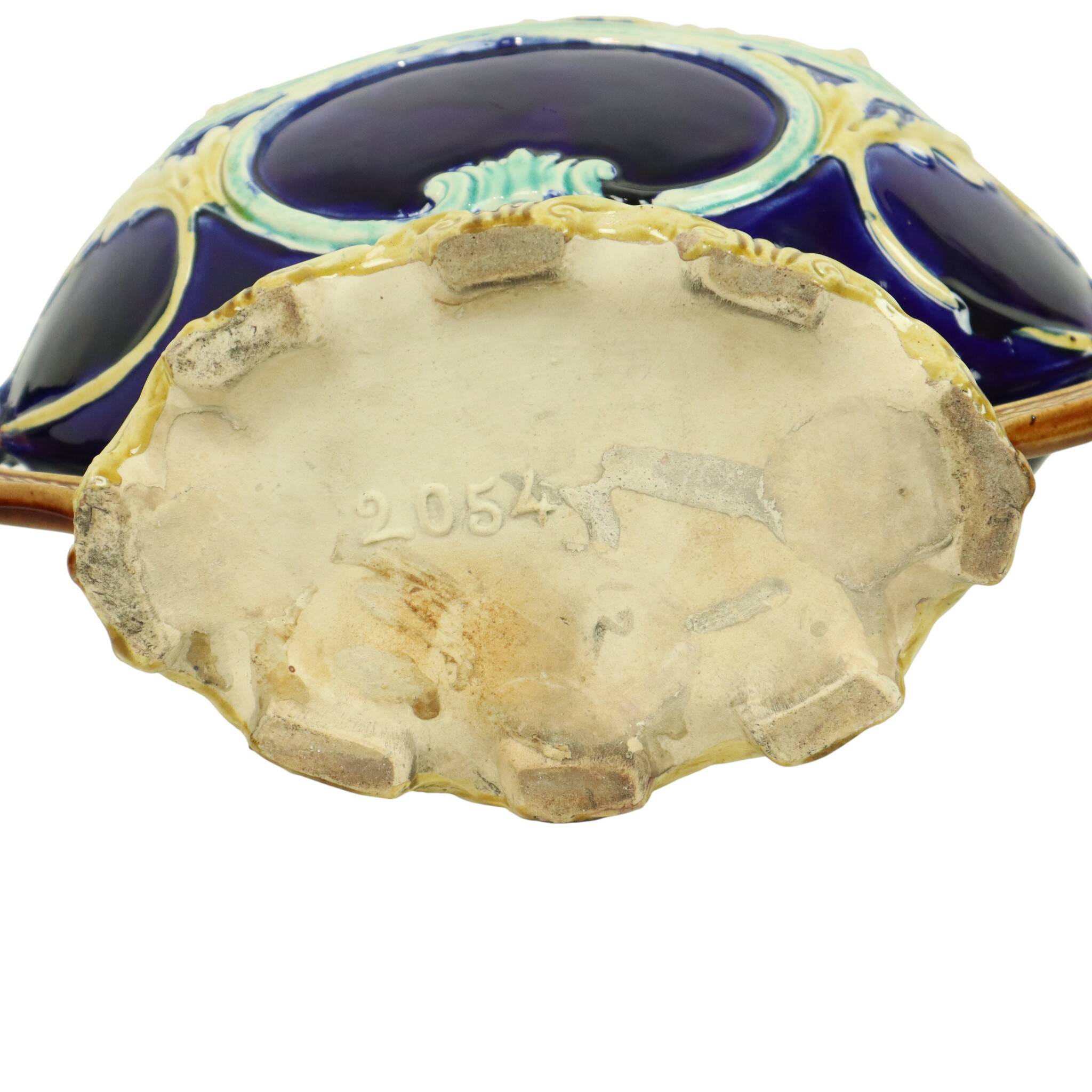 Art Nouveau Barbotine Majolica Vases Jardinière Set of 3