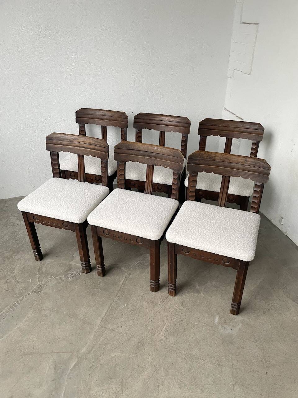 Set of 6 brutalist chairs from the 1940s