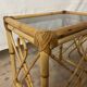 Vintage square rattan side coffee table