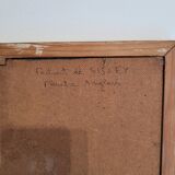 Table Painting Old Painter Portrait Sisley By R. COSTES 20th Century
