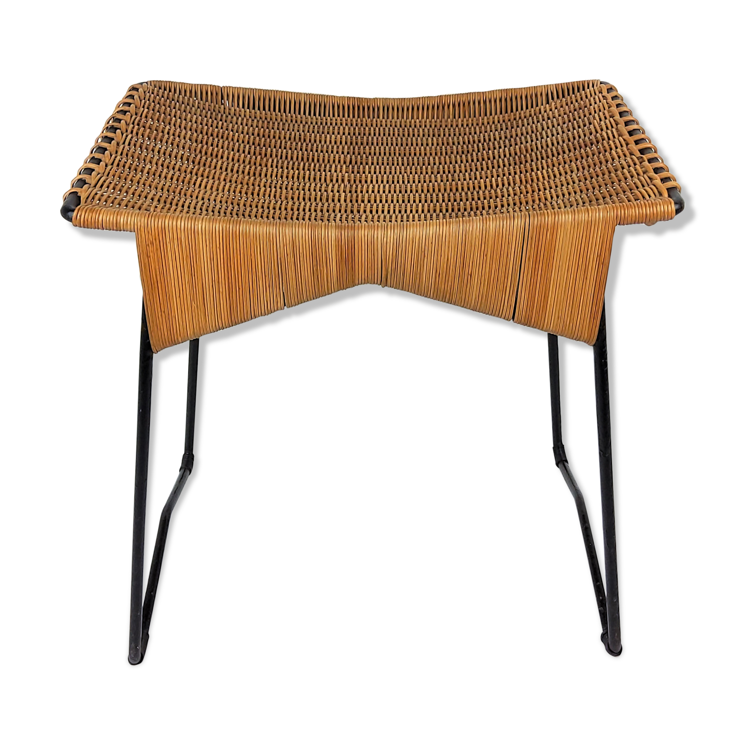 Vintage rattan and metal 1950