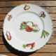 Old ceramic tableware service orchies moulin des loups – vegetable garden pattern – 25 pcs