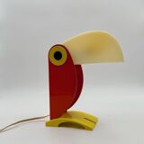 Playful 1970s Italian Toucan Light in Red and Yellow by Enea Ferrari
