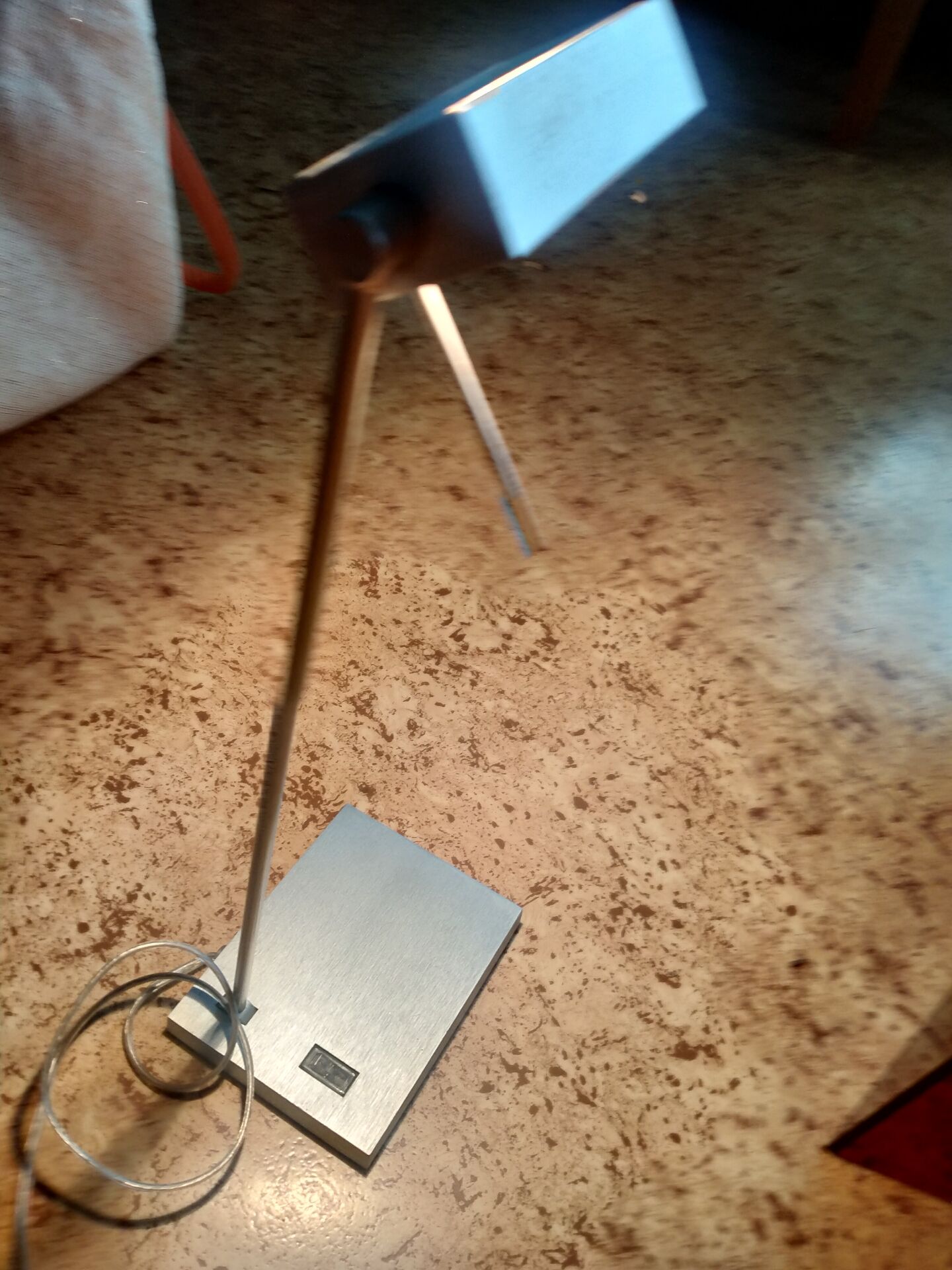 Brushed aluminium lamp, solid, from 2006.