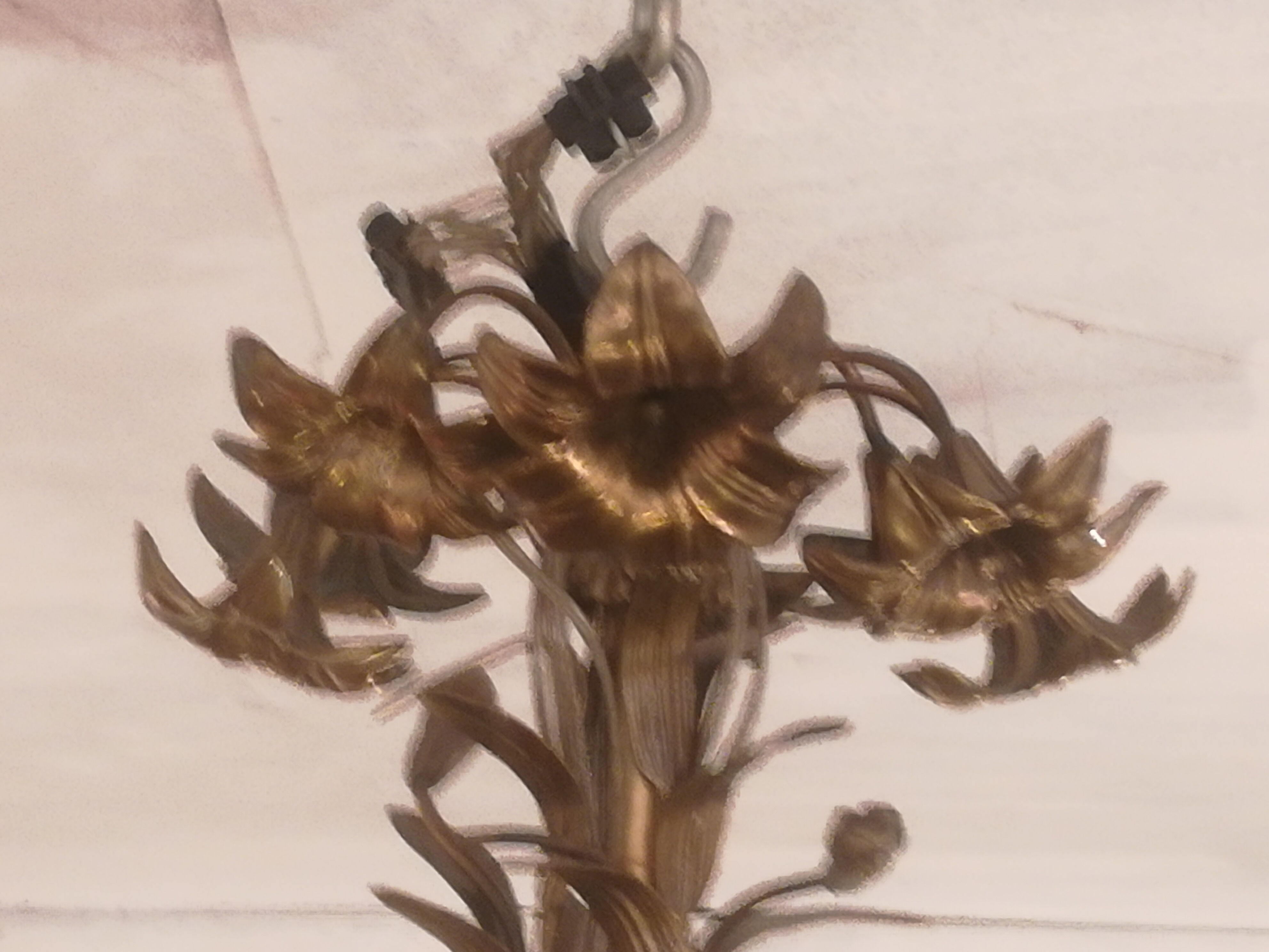 Late 19th century gilt bronze fleur-de-lis chandelier