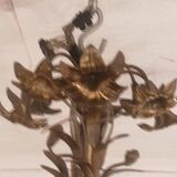 Lustre fleurs de lys en bronze doré fin XIXème