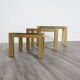 Vintage Hollywood Regency Brass Coffee Tables, 1970s, Set of 3