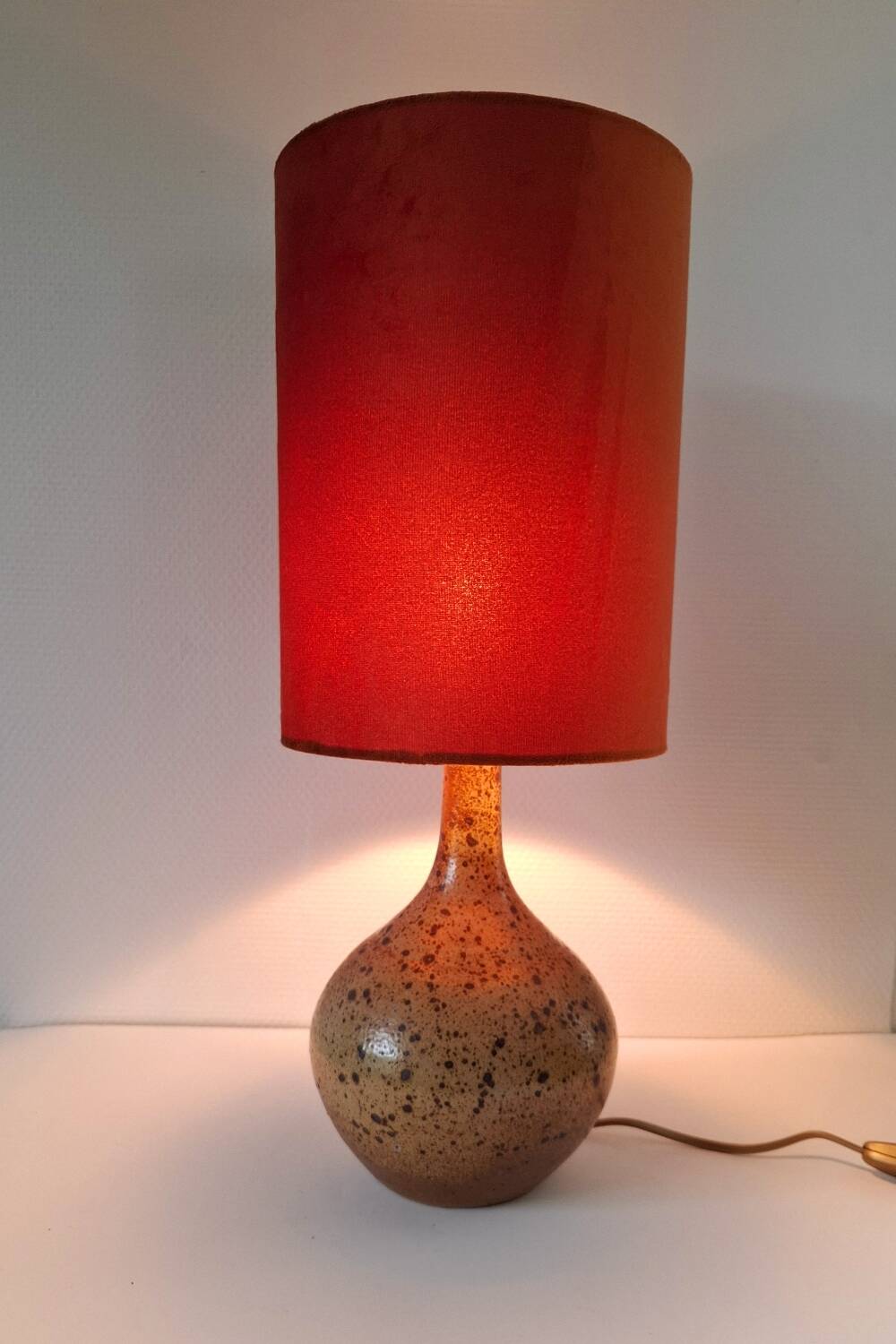 Vintage pyrite stone lamp