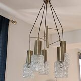 Lustre cascade doré 5 feux