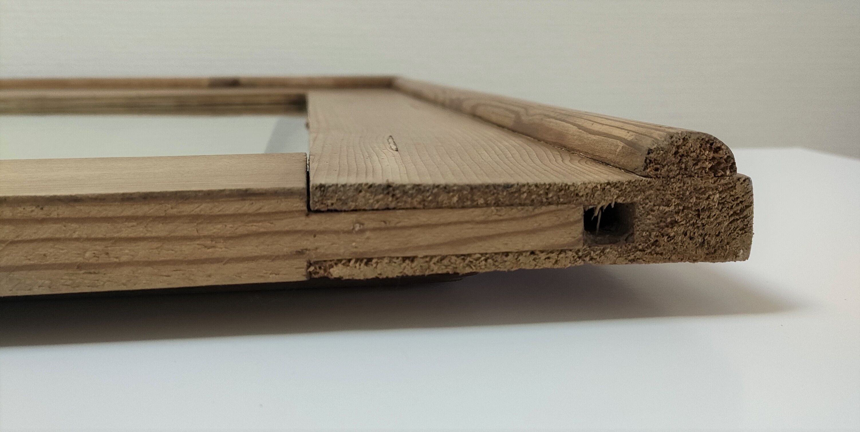 Mirror weathered wood ice beveled vintage 76 cm x 96 cm