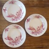 Set of 3 plates in iron earth jules vieillard model trianon