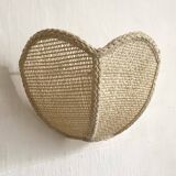 Wall lampshade in natural fiber canework