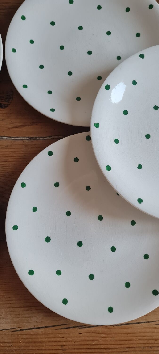 Set de 10 assiettes plates longchamps vintage
