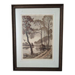 Lithographie encadrée