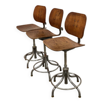 3 industrial bar chairs or stools