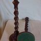 Pair of large vintage twisted wood candlesticks