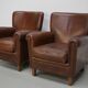 Vintage Dutch Cognac Colored Leather Club Chair, Set of 2