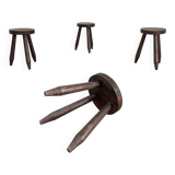 Four small pine stools from the 1950s