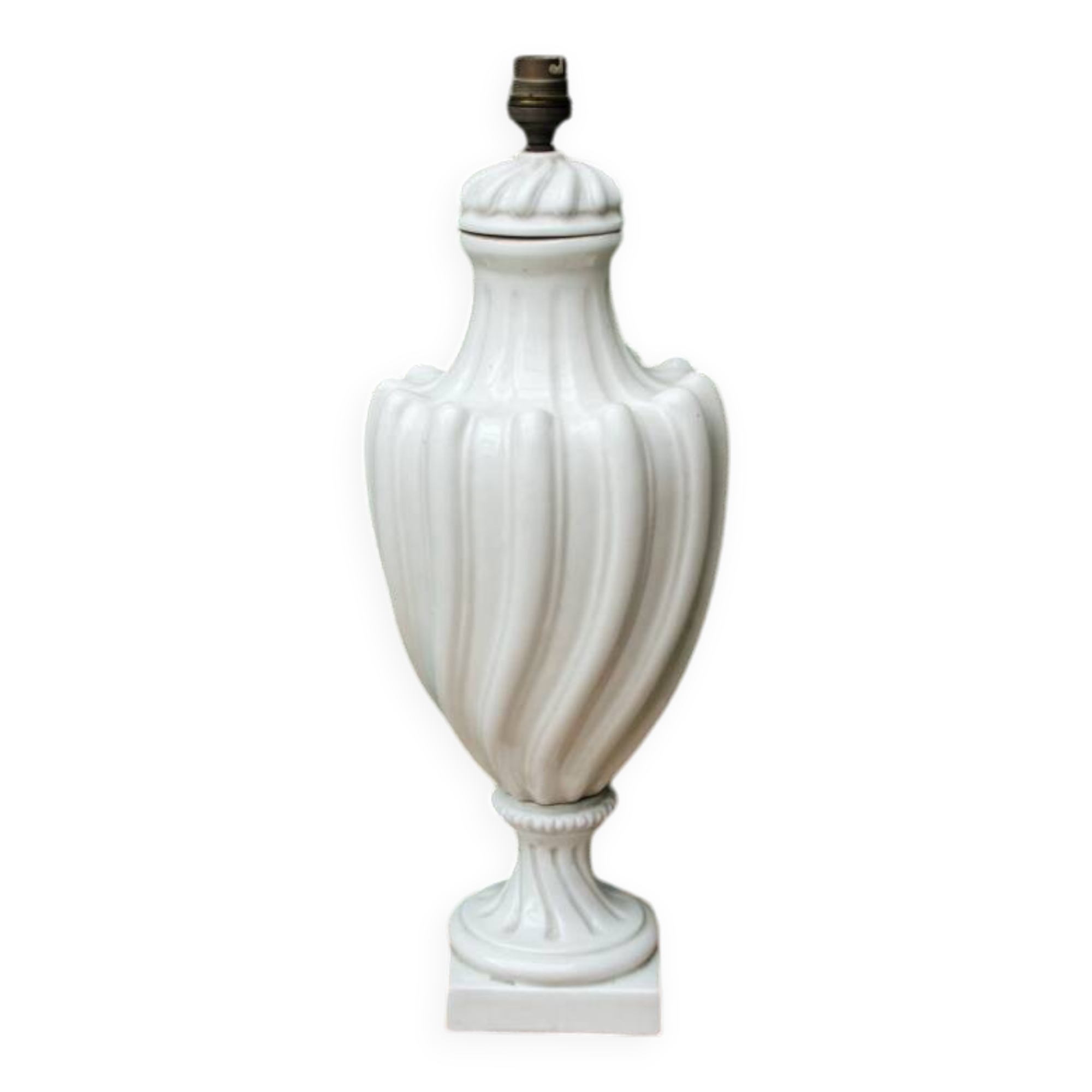 Baluster lamp base in Paris porcelain