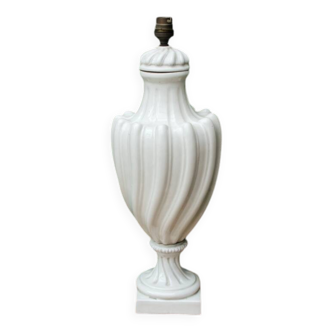 Baluster lamp base in Paris porcelain