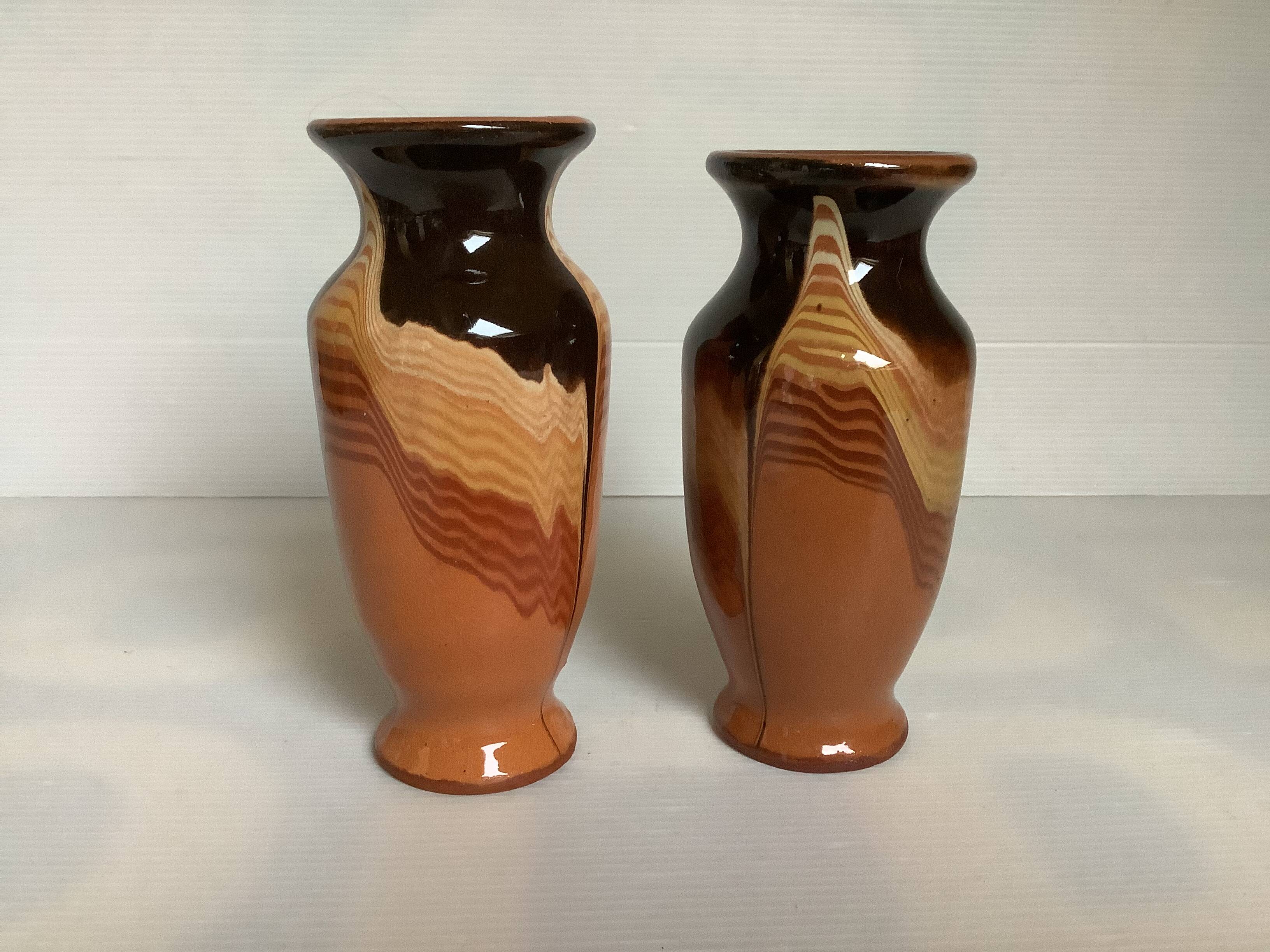 Paire de vases céramique émaillée