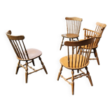 Set of 4 Windsor type chairs designed by Ethan Allen
