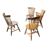 Set of 4 Windsor type chairs designed by Ethan Allen