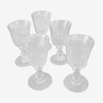 5 cut glass bistro glasses