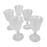 5 cut glass bistro glasses