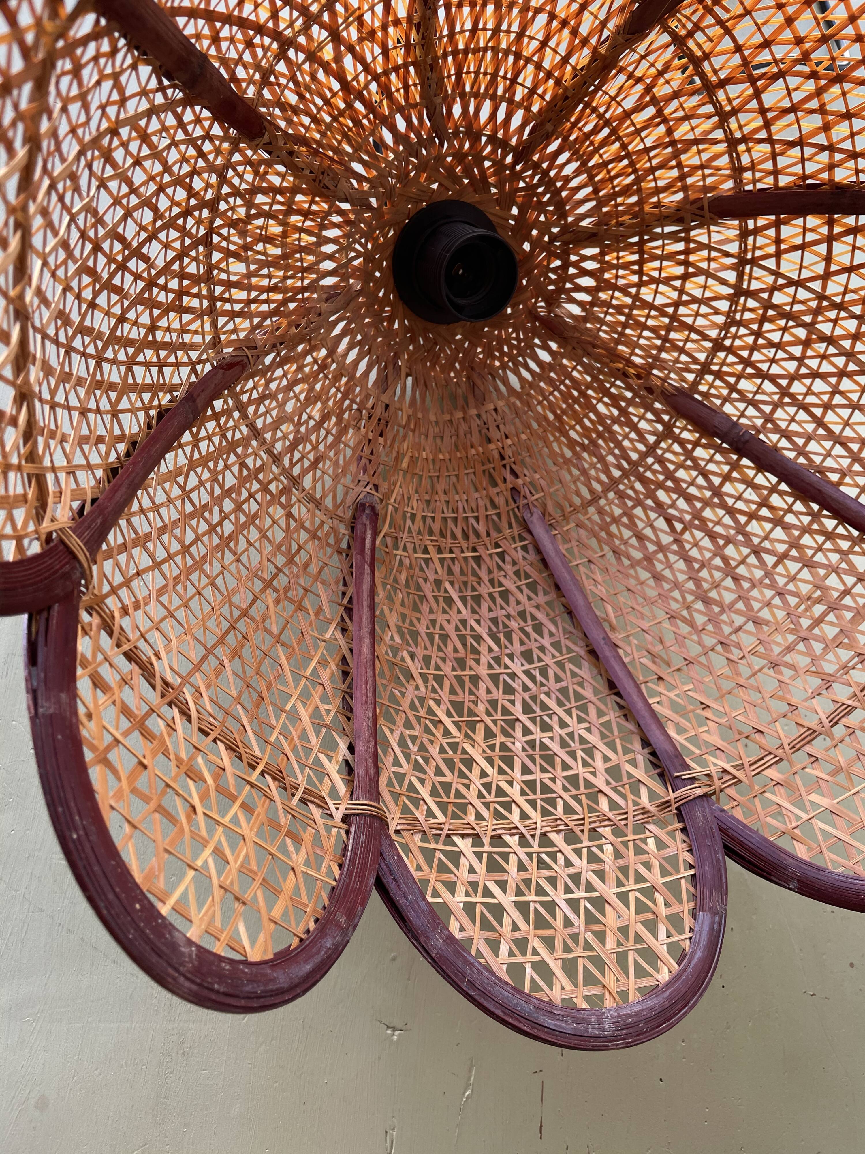 Vintage rattan flower hanging