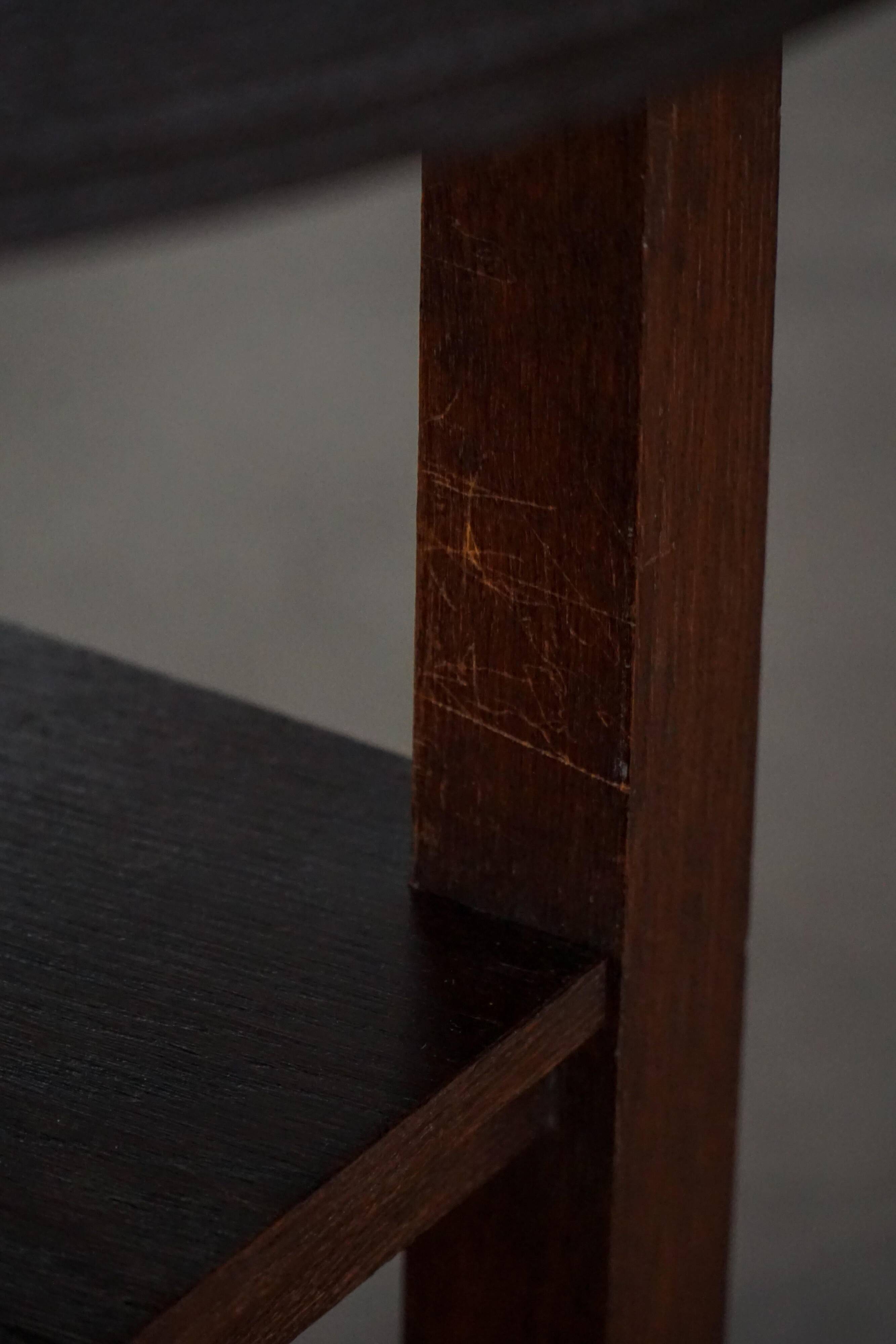 Art Nouveau, round side table with floral glass top, Danish cabinetmaker, 1920s