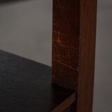 Art Nouveau, round side table with floral glass top, Danish cabinetmaker, 1920s