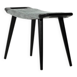 1960s Scandinavian Black Lacquered Stool