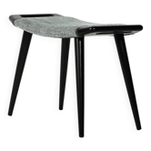 1960s Scandinavian Black Lacquered Stool