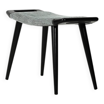 Tabouret scandinave laqué noir des années 1960
