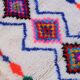 Ecru Moroccan rug with coloured patterns 250cm x 150cm