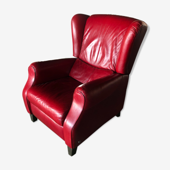 Italian armchair with red leather system 1980/90s