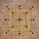 Geometric brass chandelier, design by Gaetano Sciolari, Boulanger, 1970.