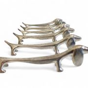 Vintage Knife Rests, Set of Six Silver Plated Dachshund Dogs, Italy, 20th-C