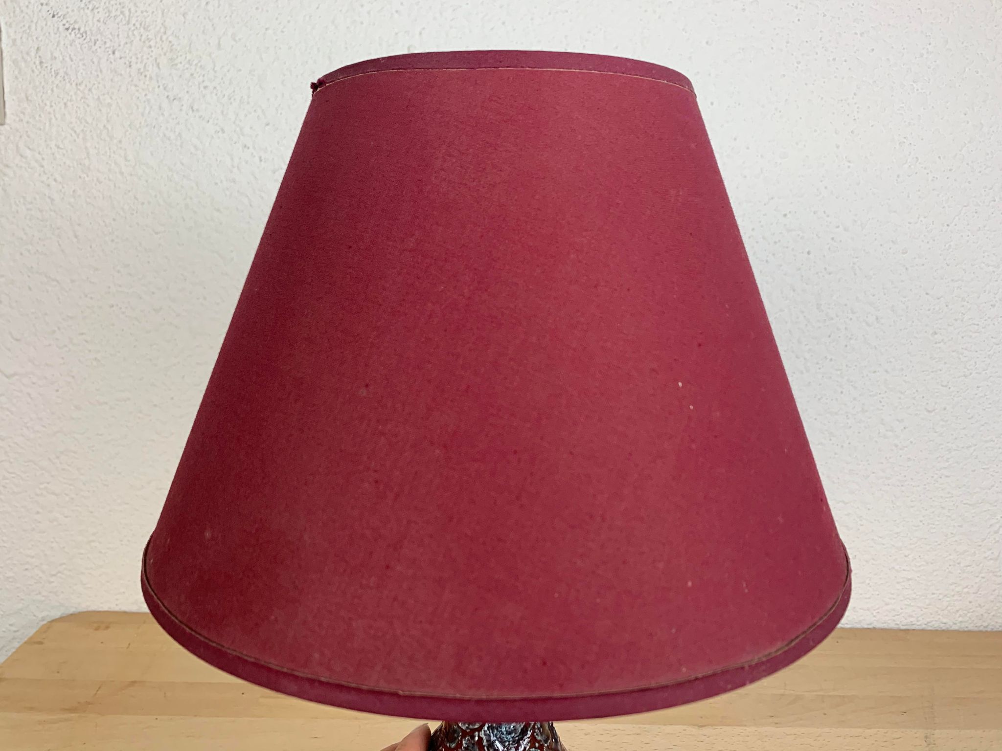 Red crisp ceramic lamp Vallauris