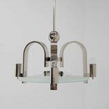 Machine age / functionalism chandelier, 1930s, restored