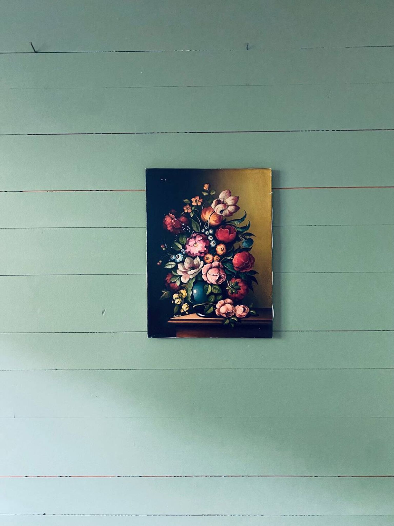 Oil on canvas bouquet of flowers signed Anceschi