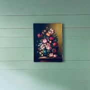 Oil on canvas bouquet of flowers signed Anceschi