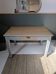 Bureau ancien rénové en bois et vert grisé
