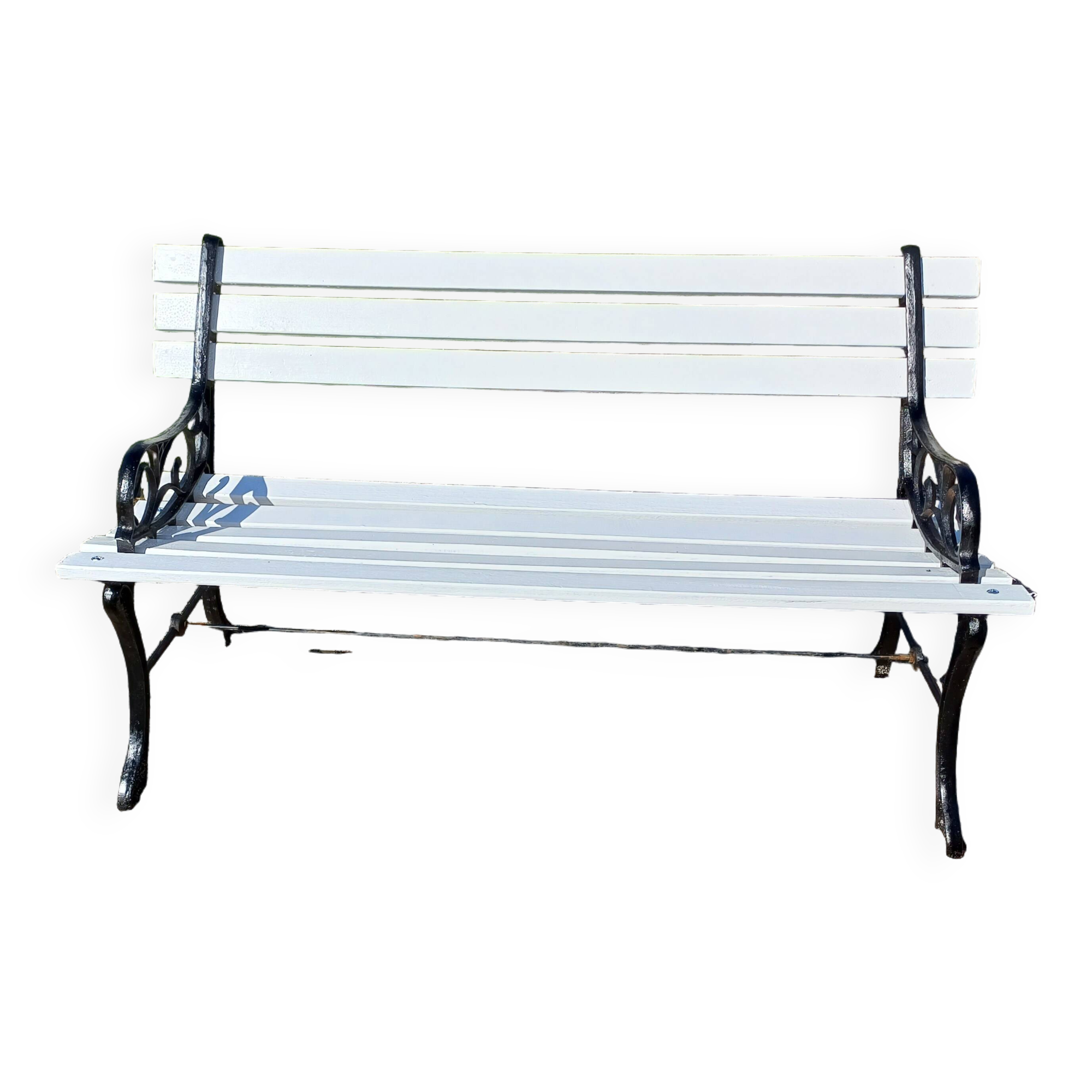 1900 Cast Iron and Wood Bench