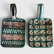 Pair of Robert Picault Ceramic Handled Trays, Vallauris, France, circa 1950