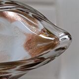 Coupe artisanale verre blanc et or