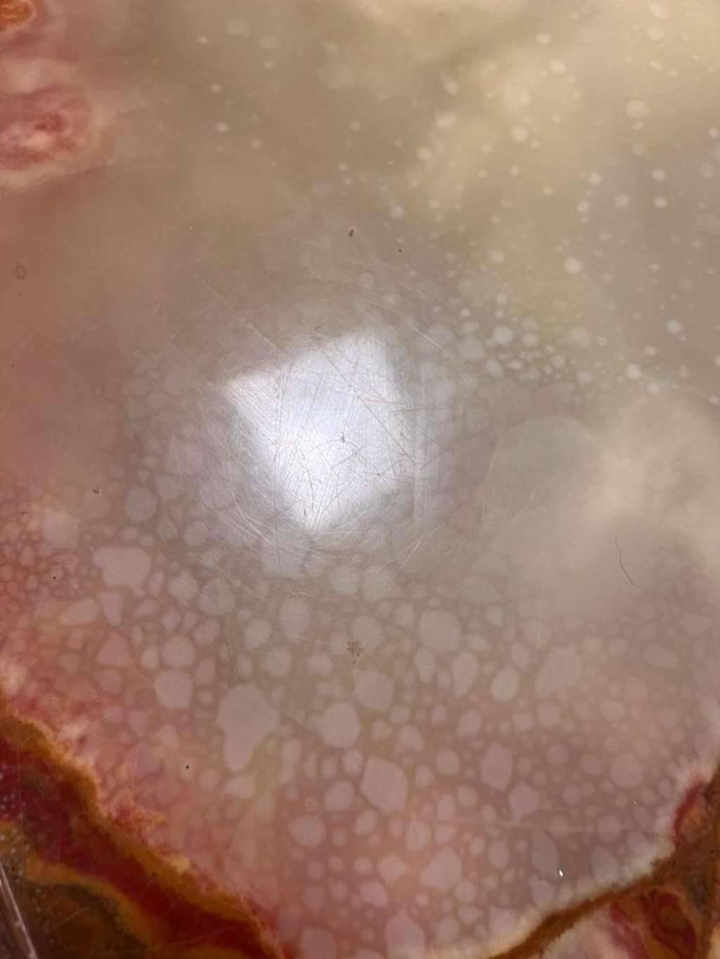 Vintage round coffee table: onyx top & gold brass structure