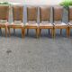 6 Scandinavian Art Deco dining chairs from the 1950s in leather.