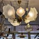 Beautiful chandelier, leaf type, Železny Brod Sklo ZBS, Czechoslovakia, 1970s.